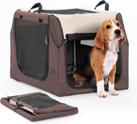 PETSFIT Dog Travel Crate, Soft Sided Dog Crate, Easy to Set Up - 30.0"L x 20.0"W x 19.0"H / Brown