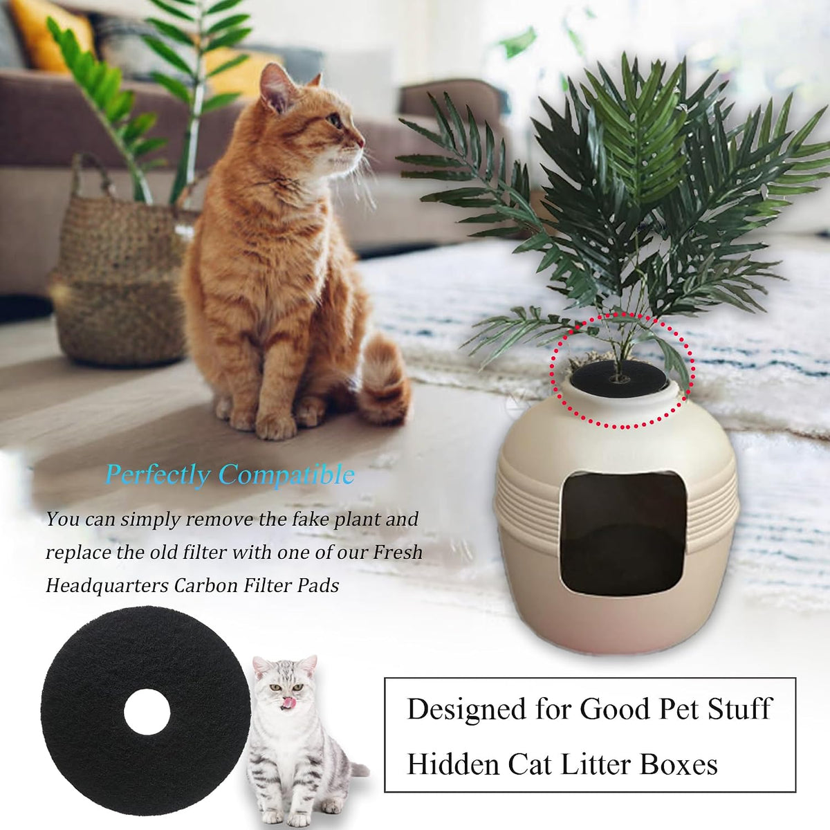 Activated Carbon Charcoal Filters for Hidden Cat Litter Box – Daily Care for Cats - image 3