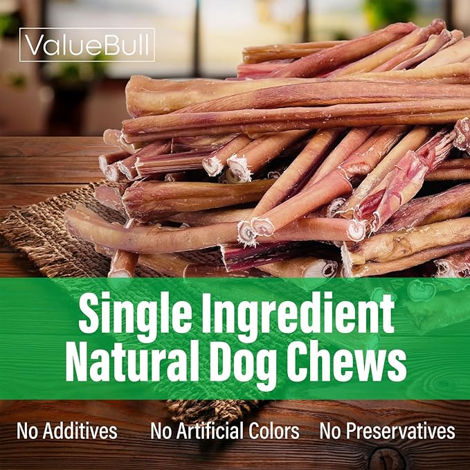 ValueBull Bully Sticks for Dogs, Thick 12 Inch, 200 Count Wholesale Pack - All Natural, Grass Fed, Single Ingredient, Long Lasting Dog Treats