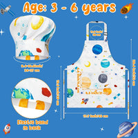 4Pcs Kids Apron and Chef Hat Set Gift for Girls Boys - Planet - image 2