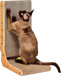 EHEYCIGA Cardboard Cat Scratcher for Indoor Cats - Brown / 11.4x9.75x19