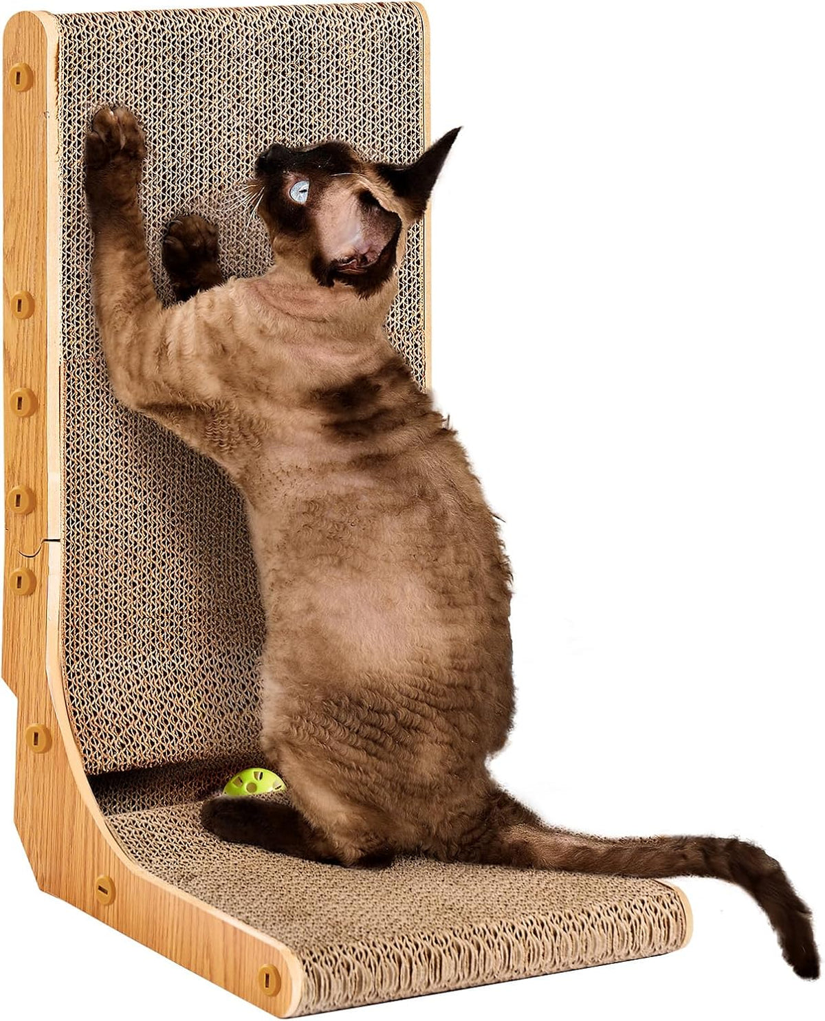EHEYCIGA Cardboard Cat Scratcher for Indoor Cats - Brown / 11.4x9.75x19