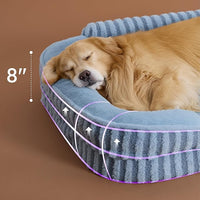 LE SURE Cute XL Dog Beds, Orthopedic Waterproof Dog Bed for Extra Large Dogs, Non-Slip Bottom and Egg-Crate Foam Big Pet Couch Sofa with Washable Removable Cover, Blue