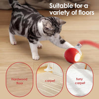 Interactive Cat Ball Toy, Motion Activated, RGB Lighting - Red - image 2