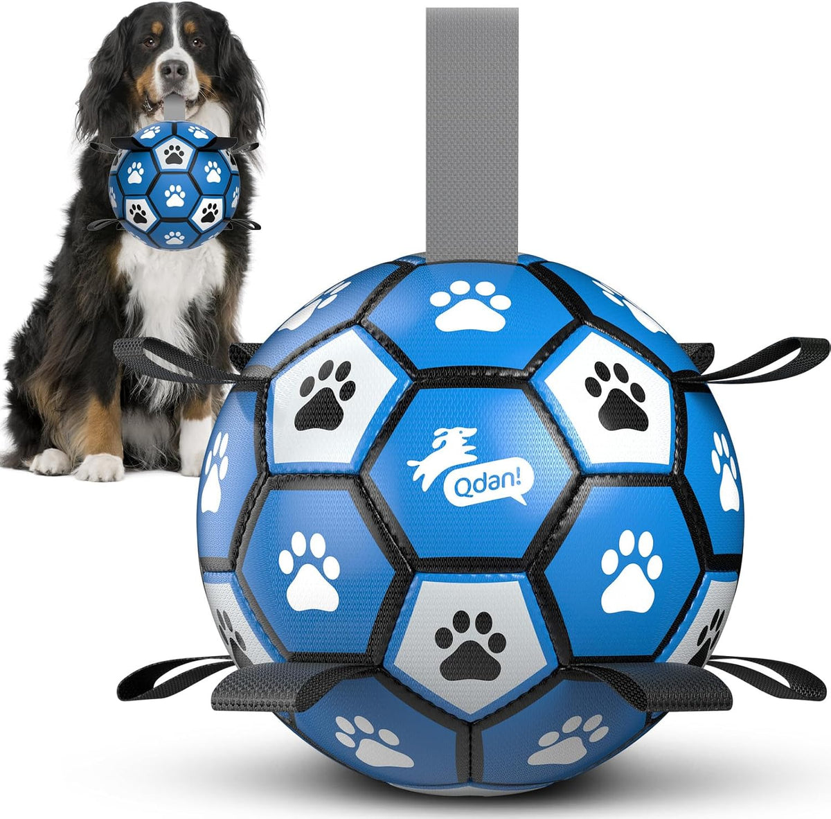 QDAN Dog Balls, Herding Balls for Dogs - Blue Gray / Extra Large Size 5 (9 Inch)