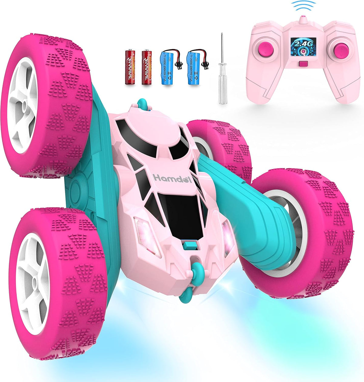 Hamdol Remote Control Car for Kids - Pink / Standard (Headlights)