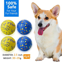 Dog Balls, Indestructible Dog Tennis Balls for Aggressive Chewers – Essentials for Dogs - Blue & Yellow (4-Pack) / Small (2.5" diameter) - image 4