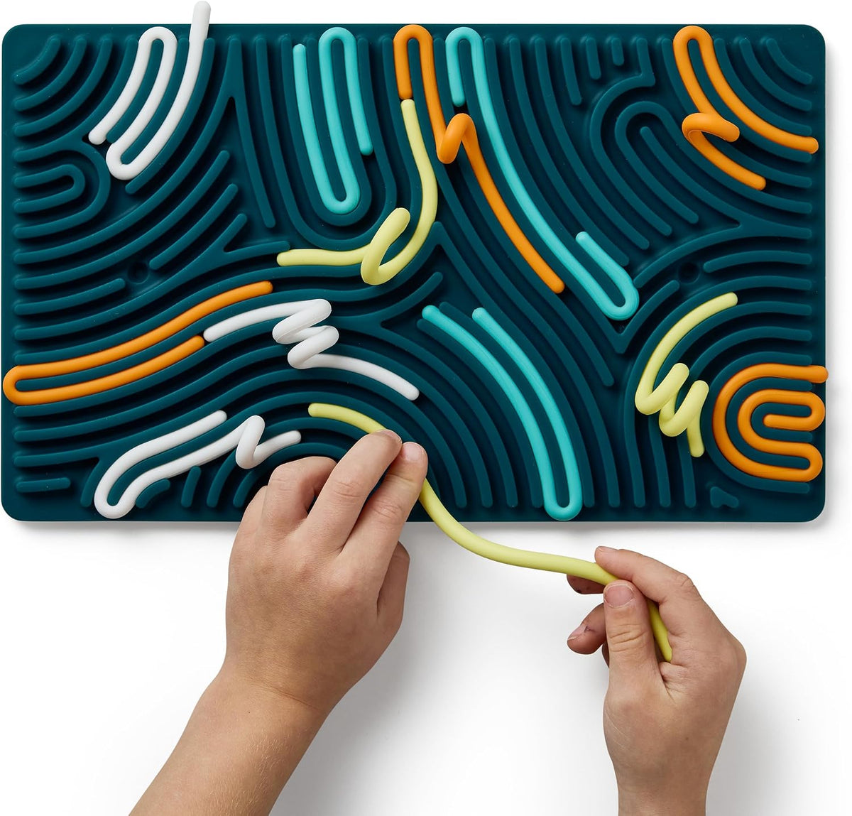 Pushpeel Sensory Activity Board: Silicone Fidget Toy for - Spruce / XL Board