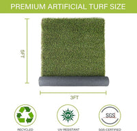 Dog Grass Pads 3 x 5 FT Artificial Grass Pee Pads for Dogs Potty Fake Grass Rug Turf Mat for Dogs Training Indoor Outdoor Garden Lawn Artificial Grass Rug