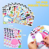 JOYIN 36 Sheets 9"x6" Make a face Stickers for Kids - Sea - image 2
