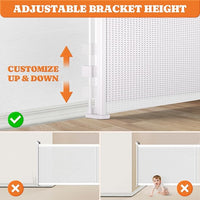 Upgrade Retractable Baby Gates, 35" Tall Extends up to 60" Wide, Mesh Dog Gate Indoor for Stairs, Outdoor Reinforced Pet Gate with Support Rods for Doorways Hallways Kitchen Bedroom, White