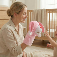 Animal Hand Puppets for Kids - New Pink Rabbit - image 2