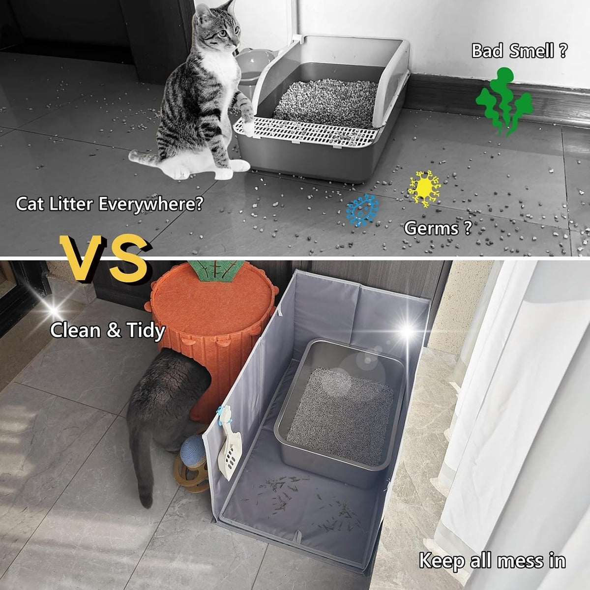 Extra Large Cat Litter Box Enclosure - 3-Walls Enclosure - image 2