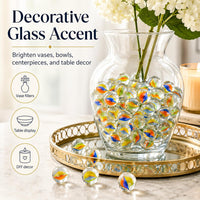 Sukh 78 Pcs Glass Marbles - 80 Pcs - Orange, Yellow, Blue, Green - image 3