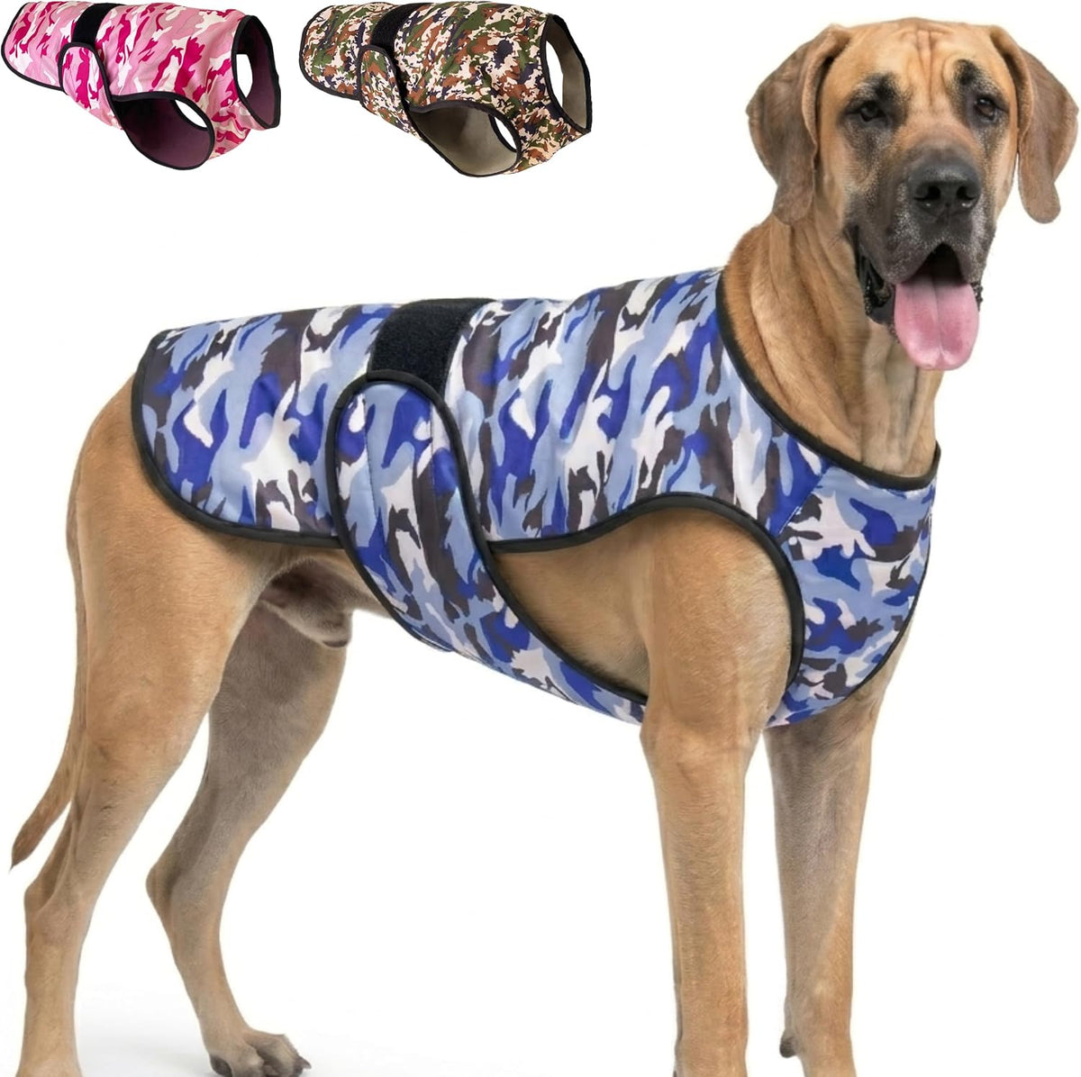 Dog Cooling Vest, 2-Layer Microfiber Cooling Jacket, Blue, L – Essentials for Dogs - Blue Camo / XX-Large (Pack of 1)