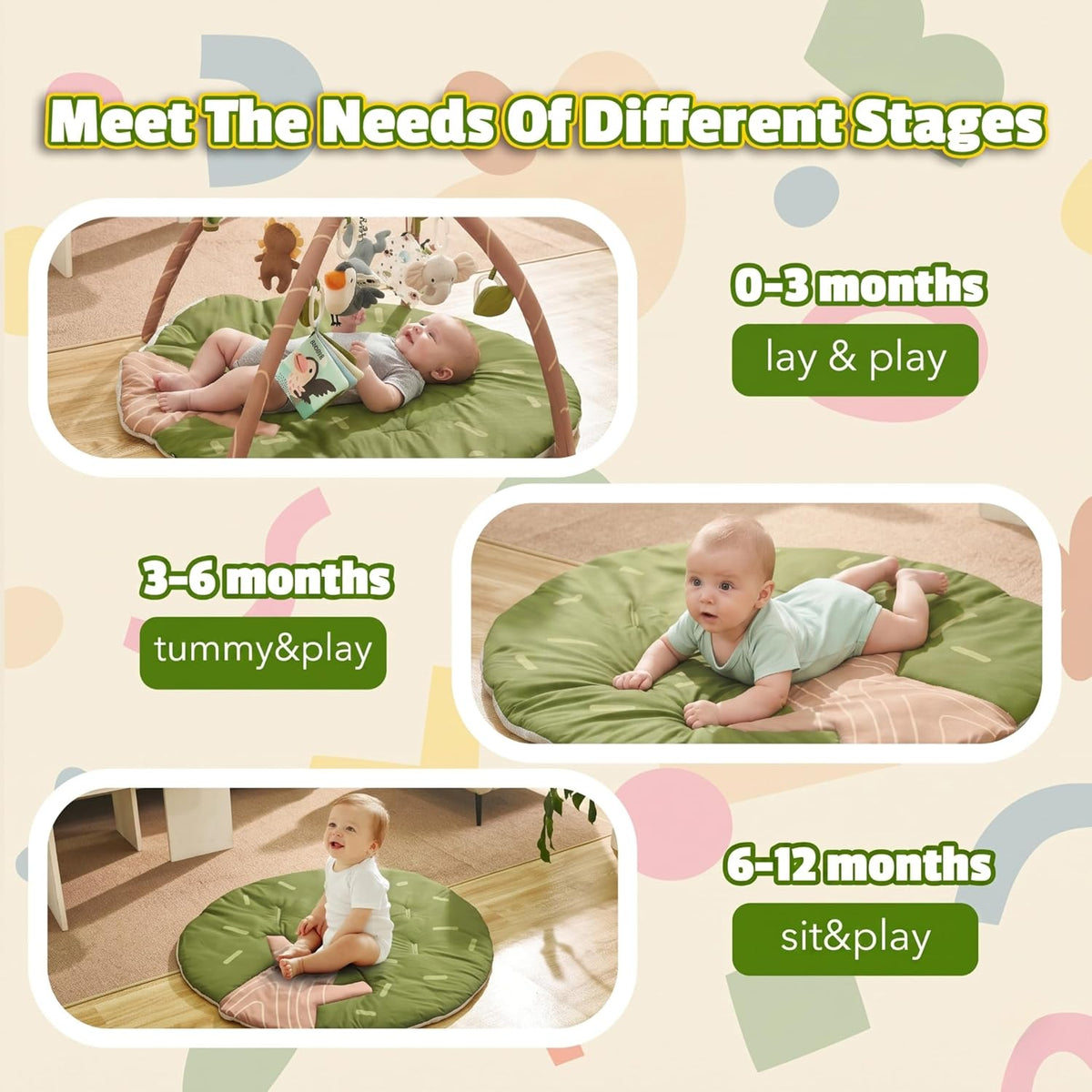 TINITIGIES Tummy Time Mirror for Babies 0-6 Months - Baby Play Mat - image 2