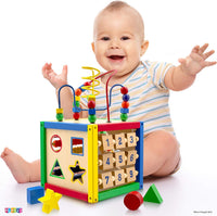 Wooden Activity Cube for Baby 6+ M, 8 Stacking Cups - image 2