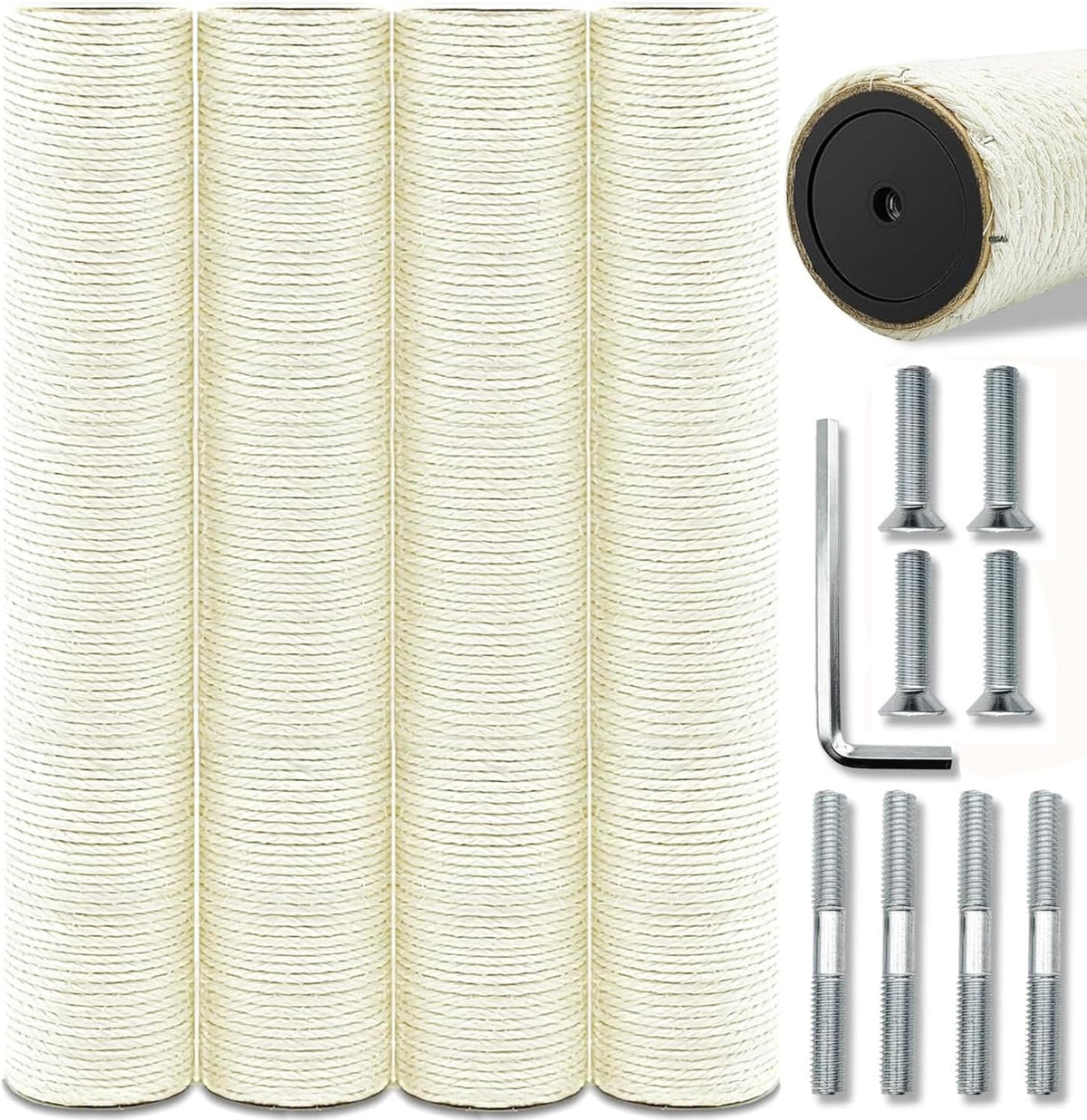 Cat Scratching Post Replacement Pole - M8*4poles / 40 cm / 15.71 in Beige