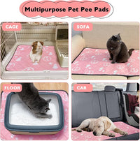 4 Pack Guinea Pig Bedding - Washable Guinea Pig Liners for Midwest Cage, Waterproof Reusable Pee Pads Super Absorbent Mats for Small Animals Pet Rabbit Bunny Hamster Rat (Pink, 48 x 24 Inch)
