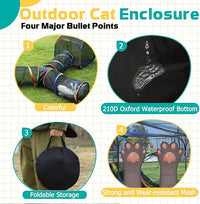 LUCKITTY Outdoor Rainbow Cat Enclosures Playground,Outside House for Indoor Cats Include Portable Tent, 3 Way with 2 Cube Tunnel, for Kitty and Small Animals,Within Storage Bag