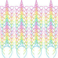 Zddaoole 24 Pcs Unicorn Headbands Unicorn Birthday Party Favors - 48 Pcs