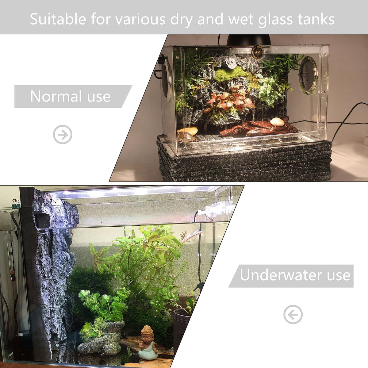 4pcs Rock Terrarium Background, 3D Reptile Tank Background Board - grey-11.8"*8.8"（4pcs） - image 4