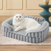 LE SURE Cute Cozy High Back Orthopedic Dog Beds Medium Size Dog - 24.0"l X 18.0"w X 6.0"th / Grey