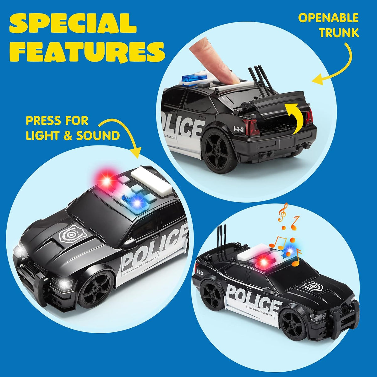 JOYIN 4 Packs Emergency Vehicle Toy Playsets - Emergency Vehicle Toy Set - image 4