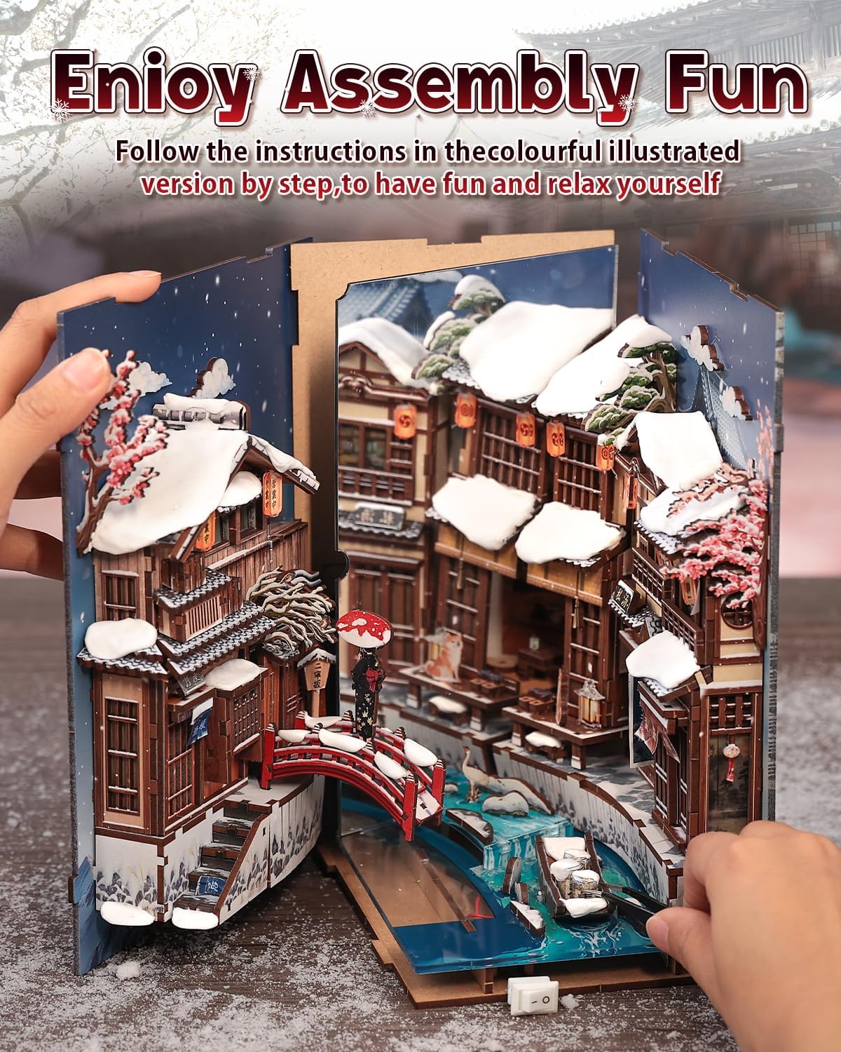 Cutefun Book Nook Kit for Adults - Kyoto Snow Whisper - image 4
