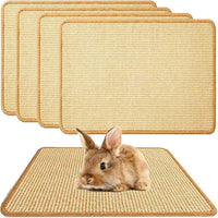 2PCS Rabbit Scratch Mat, Natural Bunny Pad Claws and Teeth Care - Natural 4pcs / 24"x16"