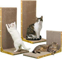 SMARTBEAN 3-Pack Cardboard Cat Scratcher for Indoor Cats - 3-Pack L-Shape