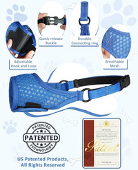LUCKYPAW Soft Muzzle for Medium Large Sized Dogs Beagle Labrador German Shepherds, Dog Muzzle to Prevent Biting Chewing, Adjustable Breathable Mouth Guard for Grooming Walking Training(Blue, M)