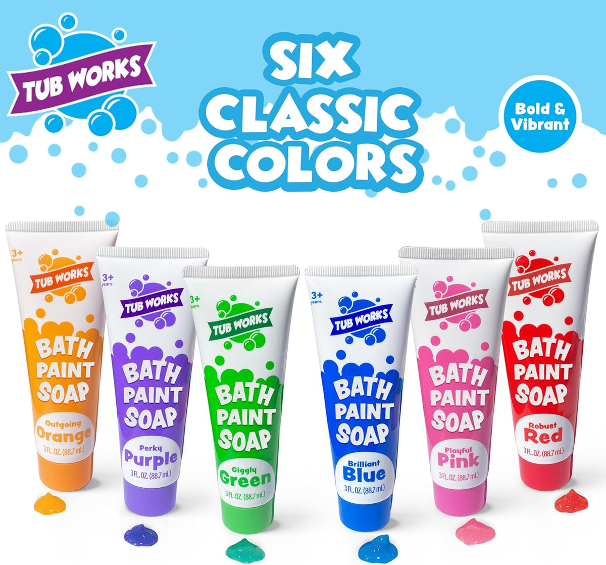 Tub Works Bath Paint Soap Bath Toy, Classic 6 Pack, Non-Toxic - Classic - image 2