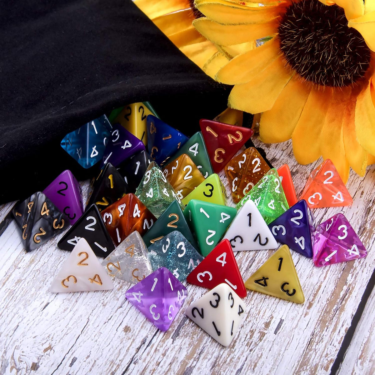AUSTOR 35 Pieces 20 Sided Dice Polyhedral Dice Set Mixed Color Game - 4 Sides - image 4