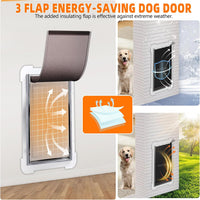 3-Flap Never Rust Extra Large Dog Door for Doors with Sliding Lock - Large / For Wall - image 3