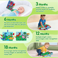 2PCS Baby Books Toys 0-6 Months Infant Tummy Time Sensory Travel Toys – Fun for Kids & Family - Dinosaur & Farm Animals - image 3