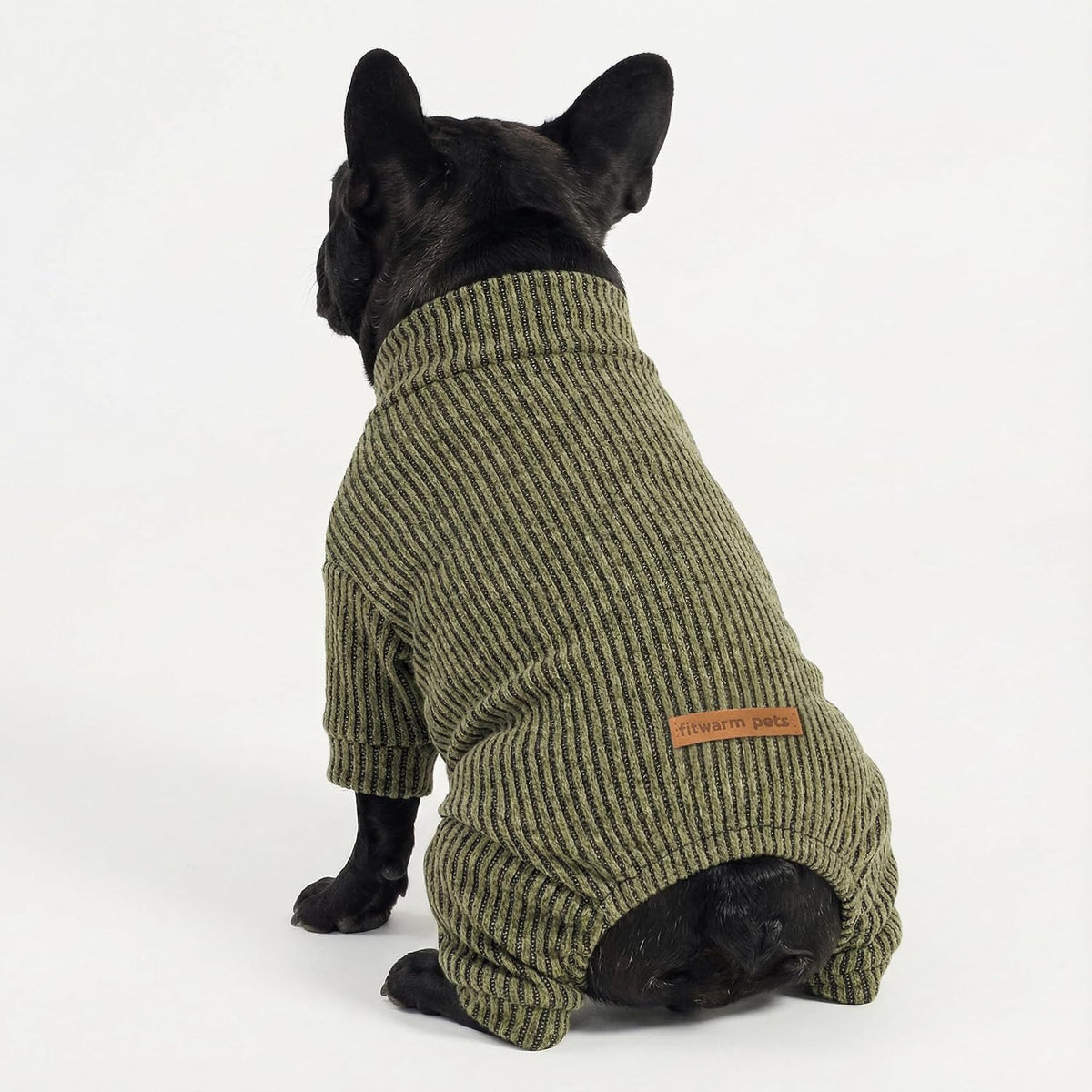 Fitwarm Turtleneck Raglan Dog Pajamas - Large / Olive Green - image 2