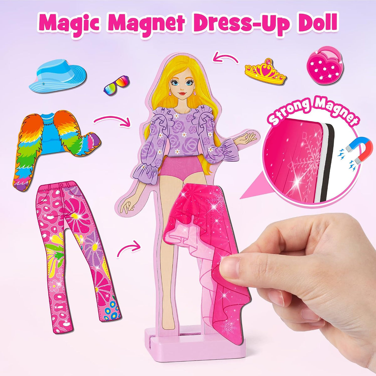 Mocoosy Magnetic Dress Up Dolls for Girls - Fashions Girls - image 3