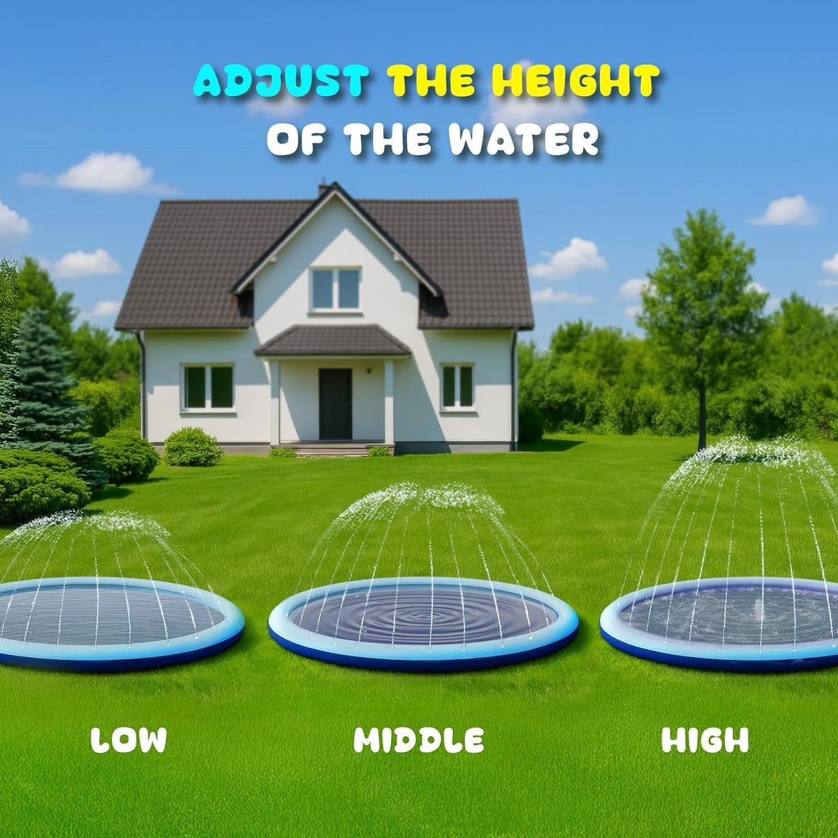 COMMOUDS 67 inch non-slip splash pad sprinkler for kids and dogs - view 11