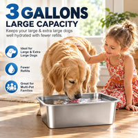 3 Gallon Large Water Bowl for Dogs - 2 Bowls / 3 Gallons - image 2