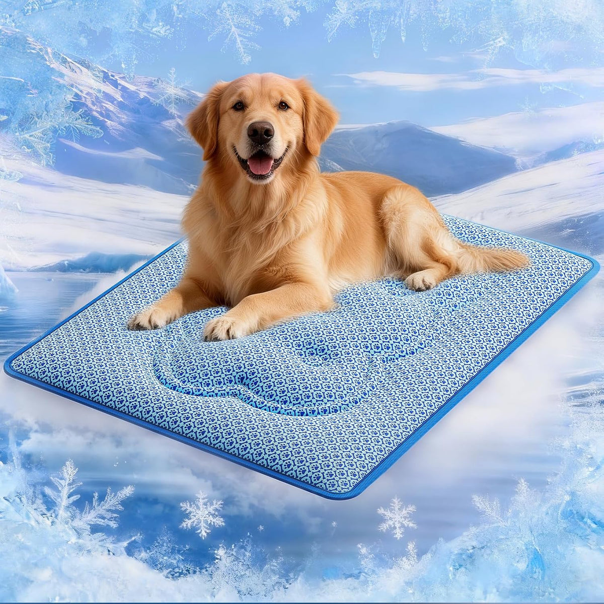 Dog Cooling Mat, Thick Cooling Mat for Extra Large Dogs with PCM & Thermochromic Tech, Dual-Sided - X-Large