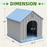 Fancyango Large Dog House for Medium to Large Dogs - Light Blue / 36.2" L × 38" W × 38" H - image 2