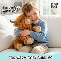 Bunny Microwavable & Weighted Stuffed Animals - Brown Highland Cow (Lying Down) - image 4