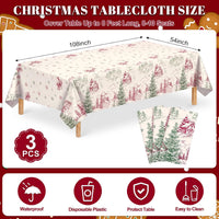 3 Pack Plastic Birthday Tablecloth - Vintage Christmas Toile - image 2