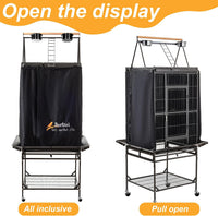 Bird Cage Cover Black Good Night Blackout Birdcage Cover – Essentials for Birds - 68 inch - image 3