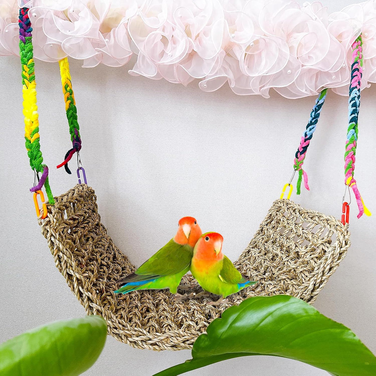 Bird Seagrass Mat 30 x 7 Inch Parrot Natural Seagrass Woven Net - 2Pcs 20.5" × 8" - image 4