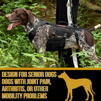 OneTigris Dog Lift Harness for Large Dogs, Dog Hip Support Brace, Full Body Lifter with Handles Invictus Multifunctional Mobility Assistance Vest for Back Legs (Black, Large)