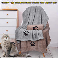 Dogvingpk Dog Towels for Drying Dogs 2 Pack - 2grey and 2brown / M-36" * 28" - image 3