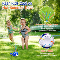 HeySplash kids whale sprinkler toy with 6 colorful wiggle tubes for a garden hose - view 12