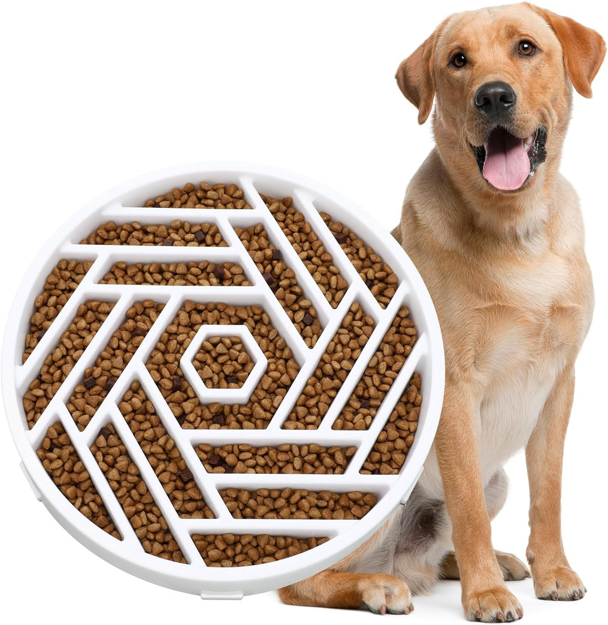 WHIPPY Slow Feeder Dog Bowl - white